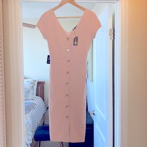 Blush/ pink Express Button Dress